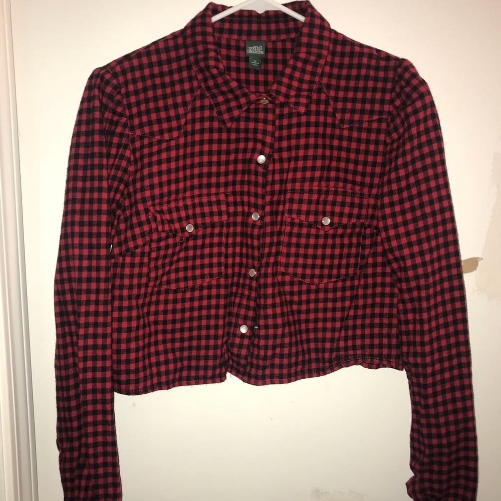 Crop flannel top